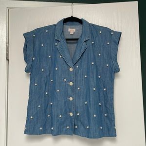 Pixley short sleeved button down top